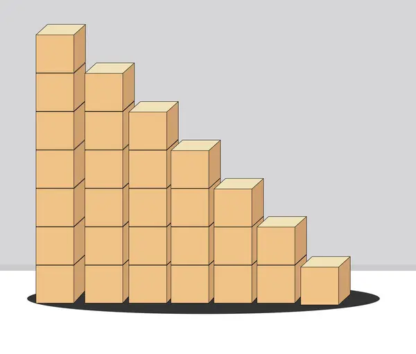 Cubes Empilés Type Étape Croissance Cubes Positivité Conception Illustration Vectorielle — Image vectorielle