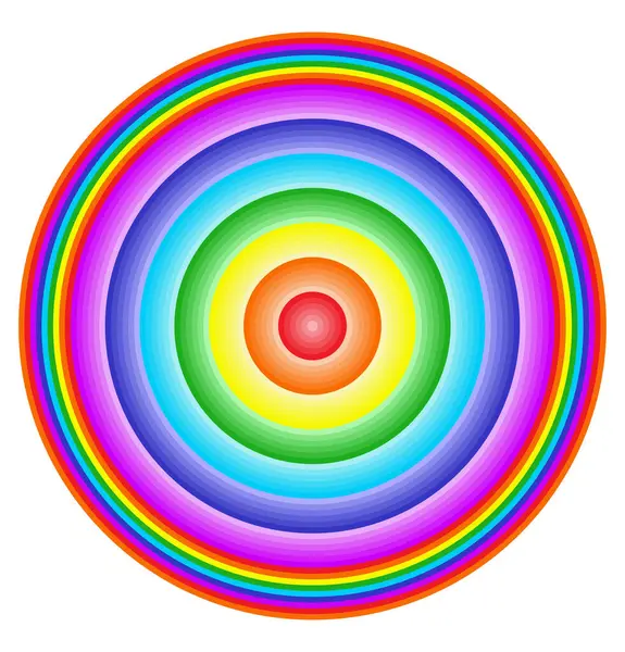 Kleurrijke Regenboog Kleur Laag Naar Hoog Cirkel Kleurrijke Regenboog Kleurrijke — Stockvector