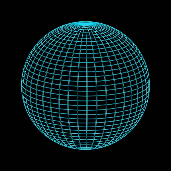 Sphere Outline Geometric Shapes Vector Illustration Black Backround — Stock Vector