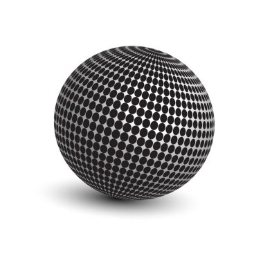 Çember küre. Siyah noktalı daireler. vektör illüstrasyonu