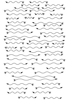 Siyah ok koleksiyonu. Ok at. Ok simgesi. Modern basit oklar. Web tasarımı ya da arayüz için farklılık koleksiyonu. Yön sembolleri - vektör. ok kümesi, koleksiyon.