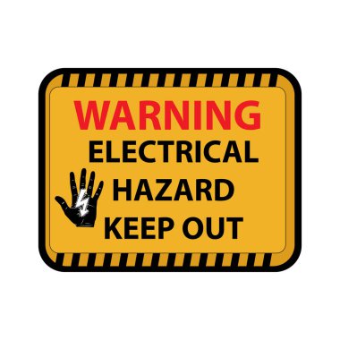 Waring İşaret Kurulu. Elektriksel tehlike dışarıda kalsın. Sarı elektrik tehlike işaretleri. Vektör çizimi. Tehlike Elektriksel Tehlike işaretinin vektör çizimi.