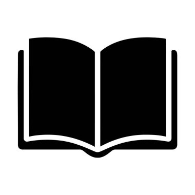 Minimalist Siyah ve Beyaz Kitap Simgesi Okuma, Edebiyat, Eğitim ve Öğrenim Malzemeleri Bilgisi Temsili