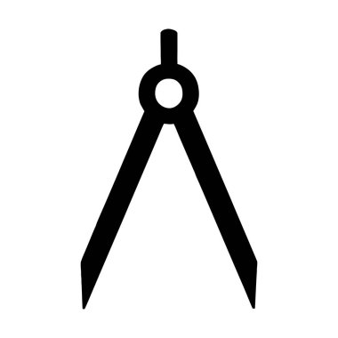 Pusula Aracı Silueti Geometri, Hassasiyet ve Teknik Çizim Temsili