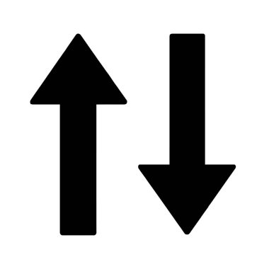 Yukarı ve Aşağı Okun Sembolleri Yön, Navigasyon ve Karar Verme Sunumu