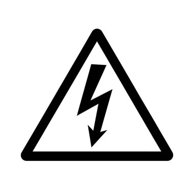 Yüksek Voltaj Uyarı Simgesi vektör illüstrasyonu