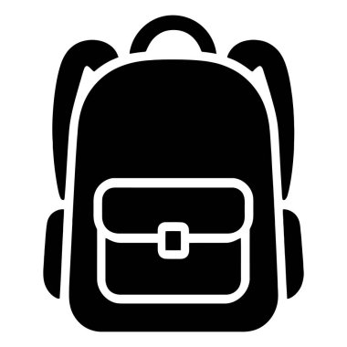 Seyahat, macera ve günlük ihtiyaçların simgesi sırt çantası simgesi