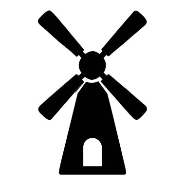 Windmill illüstrasyon vektör ikonu tasarımı enerji tarım geleneksel sembolü grafiği