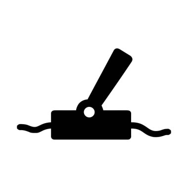 Elektrik şalteri vektör illüstrasyonu devre kesici elektrik kontrol sembolünün gücünü açar