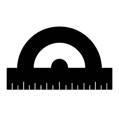 Matematik geometri eğitimi ve siyah-beyaz vektör çizimi için açıölçüm aracı