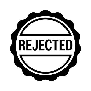 Reddedilmiş pul vektör tasarımı siyah ve beyaz illüstrasyon mührü grafik element rozet sembolü izole işareti