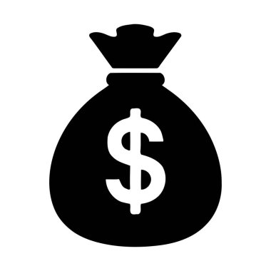 Para çantası ikonu vektör illüstrasyon tasarım konsepti finans zenginliği ve yatırım iş sembolü için