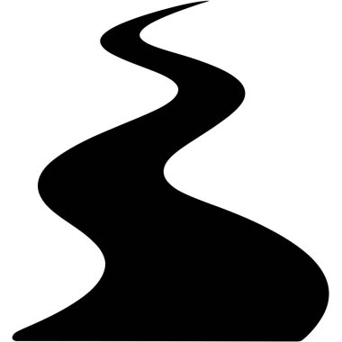 Beyaz arkaplan görüntü yolu eğrisinde izole edilmiş siyah sarmal yol çizim vektör grafik tasarım ögesi