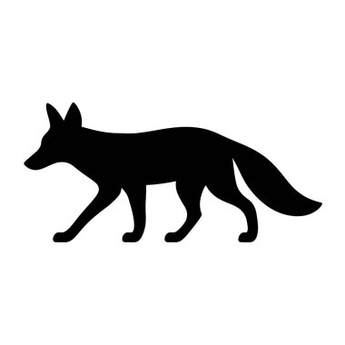 Yürüyen bir tilkinin siyah siluet.