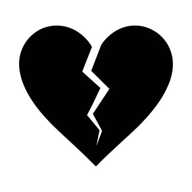 Kırık Kalp Silueti. vektör illüstrasyonu