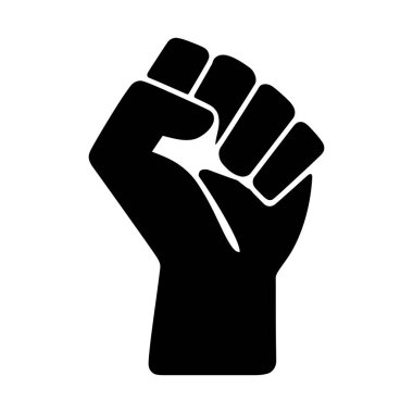 Karşıtlıkta Sıkıştırılmış Yumruk Silueti. vektör illüstrasyonu