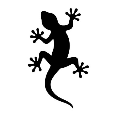 Gecko Siluetine tırmanıyorum. vektör illüstrasyonu