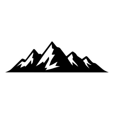 Jagged Mountain Range Silhouette.eps vektörü: Dövme, simge, web grafik tasarımı ve bilgi grafikleri için ideal.