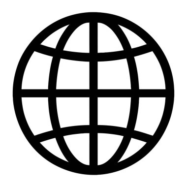 Minimalist Küre Simgesi Tasarımı. vektör: Dövme, simge, web grafik tasarımı ve bilgi konsepti olarak kullanmak için ideal.