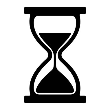 Minimalist kum saati silueti. vektör: Dövme, simge, web grafik tasarımı ve bilgi konsepti olarak kullanmak için ideal.