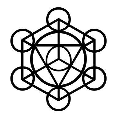 Kutsal Geometri Siyah Sembol. vektör: Dövme, simge, web grafik tasarımı ve bilgi konsepti olarak kullanmak için ideal.