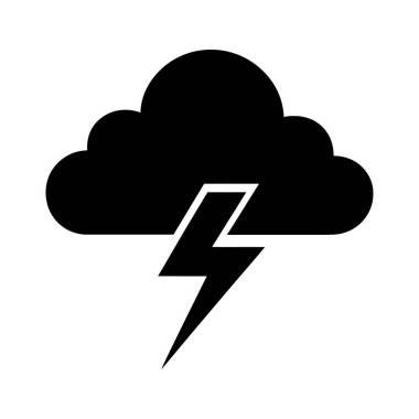 Fırtına Bulutu ve Şimşek Yıldırımı. vektör: Dövme, simge, web grafik tasarımı ve bilgi konsepti olarak kullanmak için ideal.