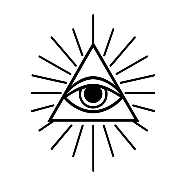 Eye of Providence Symmetry. Ideal for use as a tattoo, icon, web graphic design, and infographic concepts.