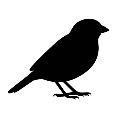 Ayakta Duran Kuş Silueti Vahşi Yaşam Duruşu ve Basitliğinin Sunumu