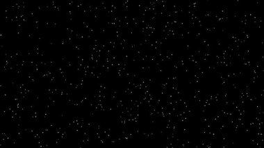 Beyaz nokta, parlayan yıldızlar ve karanlık uzay görünümü efektiyle arka planda kıvrılan animasyonu partiselleştirir