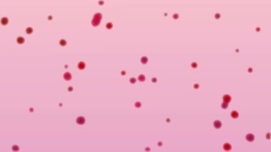 Kırmızı noktalı pembe bir arkaplan, soyut tasarım, duvar kağıdı veya grafik tasarım projeleri için mükemmel.