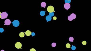 Sosyal medya ve mesajlaşma uygulamaları için mükemmel renkli konuşma baloncukları içeren oyuncu bir arkaplan