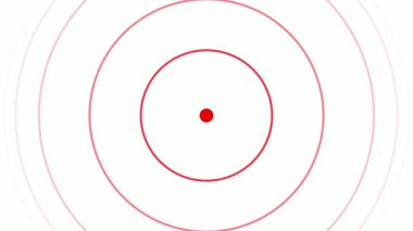 Soyut kırmızı eşmerkezli daireler hedef radar sinyali frekans titreşim arkaplan çizimi