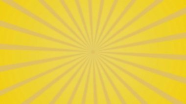 Parlak sarı bir arkaplan ve merkezden canlı bir tasarım için yayılan güneş patlaması deseni.