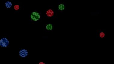 Modern grafik tasarım projeleri ve soyut web sitesi arkaplan kullanımı için siyah arkaplan üzerindeki renkli çemberler