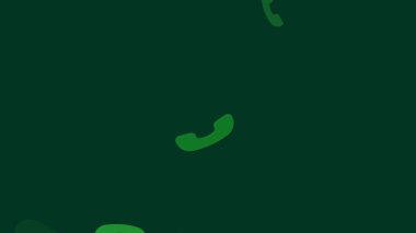 yeşil arkaplanda iletişim ve telefon servis tasarım vektörünü temsil eden yeşil telefon simgeleri