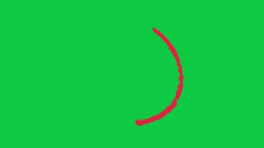 bir kırmızı daire animasyonu yeşil ekran arkaplanı üzerinde, video düzenleme ve hareket grafikleri projeleri için mükemmel