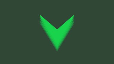 a blurry green arrow points left on a dark green background with a feathered edge effect design element