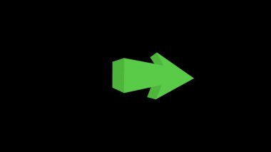 a green arrow points right against a black background, rendered in a simple, geometric style design