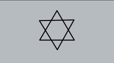 a centered black outline of the star of david on a light gray background, simple and minimalist design
