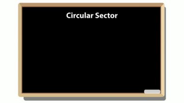 circular sector diagram on a blackboard showing formulas for area and arc length calculation clearly