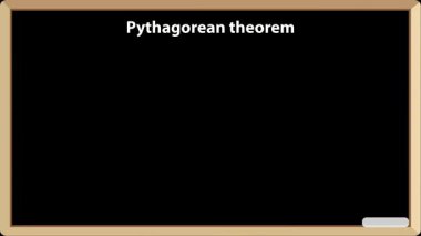 pythagorean theorem illustration on a blackboard showing formula and right angled triangle diagram
