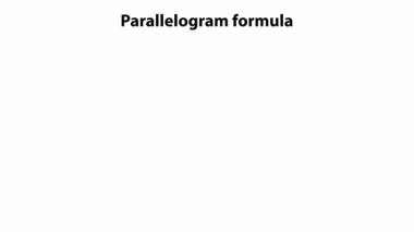 a diagram of a parallelogram showing the formula for area and perimeter with labeled sides and height