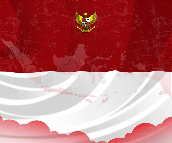 Latar Belakang Kemerdekaan Indonesia - Stok Vektor
