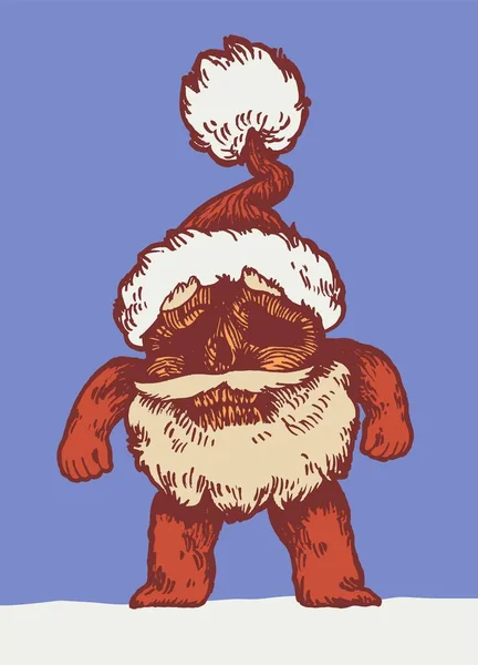 Mascota Del Cráneo Santa Raro Espeluznante Santa Claus Cabeza Mascota — Archivo Imágenes Vectoriales