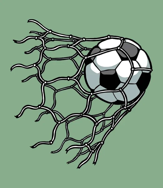 Football Ball Gate Net Isolated Soccer Vector Illustration — Stock Vector