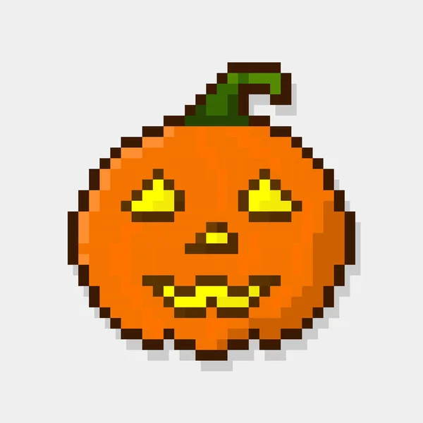 Halloween Pumpa Pixel Konst Jack Lyktor — Stock vektor