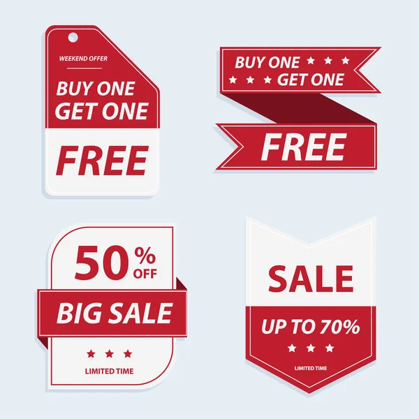 Sale Tags Collection Big Sale Buy One Get One Free — Stockvektor