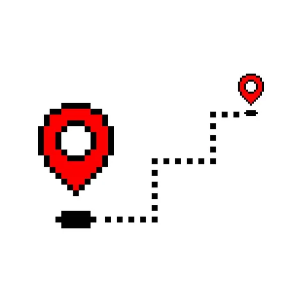 Localização Destino Mapa Ponteiro Pixel Art — Vetor de Stock