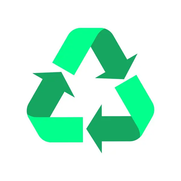 Ikona Recyklingu Zielony Recykling Lub Recyklingu Strzałek Płaska Ikona — Wektor stockowy