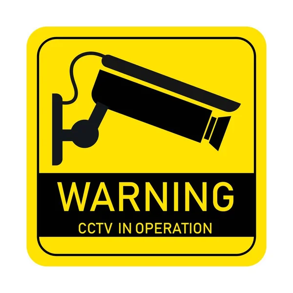 Warning Cctv Sign Security Cameras Video Surveillance Camera Operation — Stock Vector